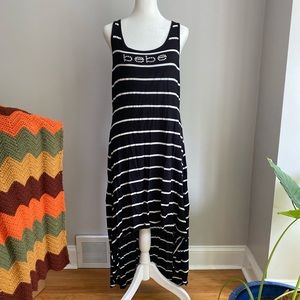 Bebe High Low Striped Dress